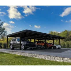 Vierercarport 'Oslo' anthrazit 1197,5 x 596,5 cm Polycarbonat grau