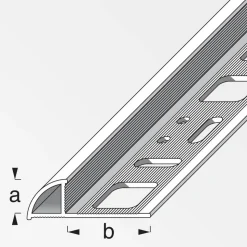 Viertelkreisprofil Aluminium weiß, Breite 10 mm