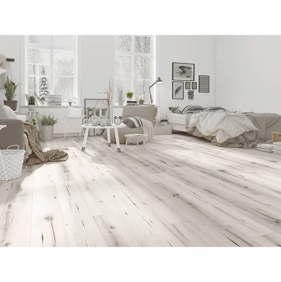 Vinylboden 'Green Vinyl' Schneeeiche naturfarben 3,8 mm