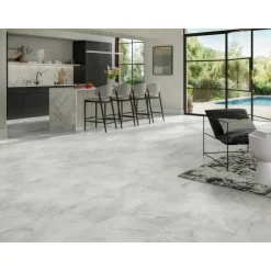 Vinylboden 'Trendtime 5' Marmor Abbey Mineral hellgrau 6 mm
