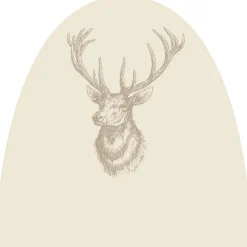 Vlieshaube Hirsch beige 110 x 110 cm