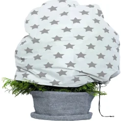Vlieshaube Sternchen 110 x 110 cm weiss grau