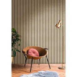 Vliestapete '50 Jahre A.S.' Holzpaneel gold 0,53 x 10,05 m