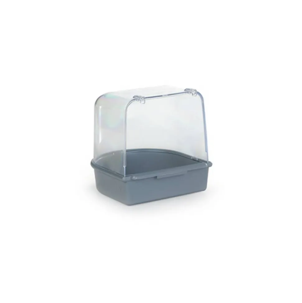 Vogelbadehaus grau 13 x 13 x 13 cm