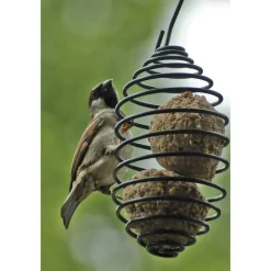Vogelfutterspender 'Feder' grün 7,5 x 26,5 cm