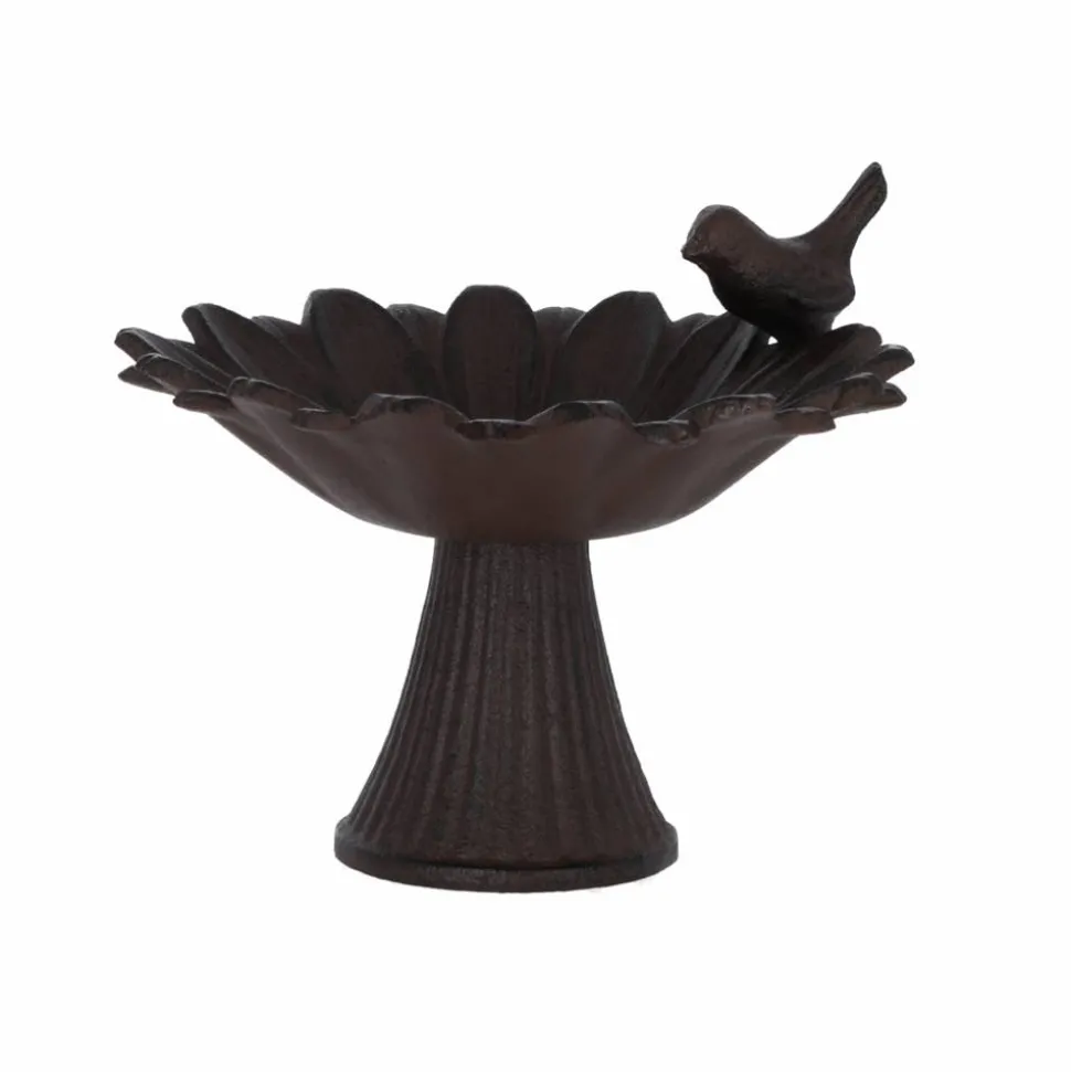 Vogeltränke aus Guss braun 15,5 x 19,5 x 18 cm