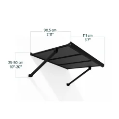 Vordach 'Augustine' schwarz 90,5 x 111 cm Polycarbonat grau