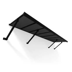 Vordach 'Augustine' schwarz 90,5 x 294 cm Polycarbonat grau