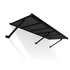 Vordach 'Augustine' schwarz 90,5 x 222 cm Polycarbonat grau
