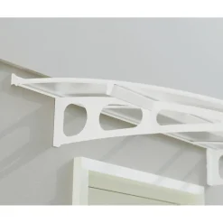 Vordach 'Bordeaux' weiß 139 x 447 cm Polycarbonat transparent
