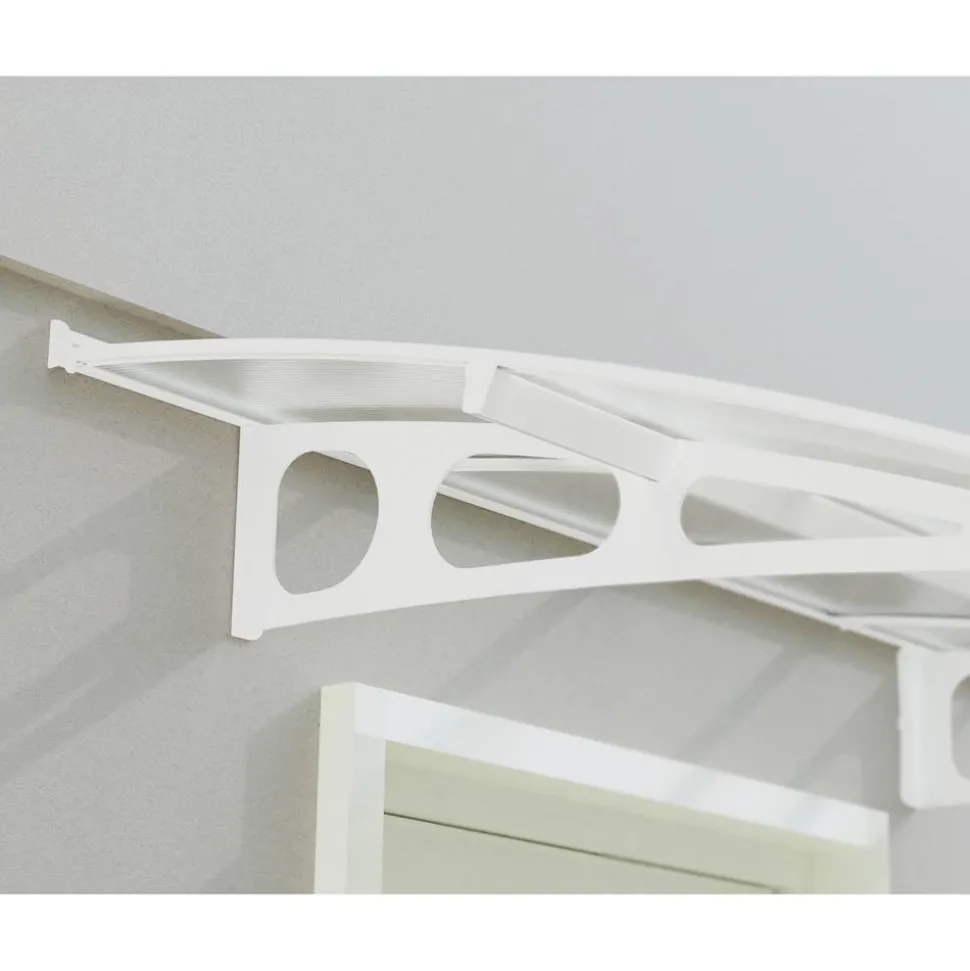 Vordach 'Bordeaux' weiß 139 x 447 cm Polycarbonat transparent