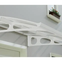 Vordach 'Bordeaux' weiß 139 x 892 cm Polycarbonat transparent