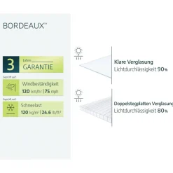 Vordach 'Bordeaux' weiß 139 x 670,5 cm Polycarbonat transparent