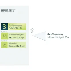 Vordach 'Bremen' anthrazit 93,5 x 150 cm Acrylglas klar