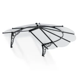 Vordach 'Iris' schwarz 125 x 174,9 cm Acrylglas klar