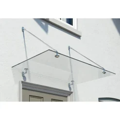 Vordach 'Taurus' silbern 90 x 150 cm Sicherheitsglas klar