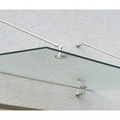 Vordach 'Taurus' silbern 90 x 140 cm Sicherheitsglas klar