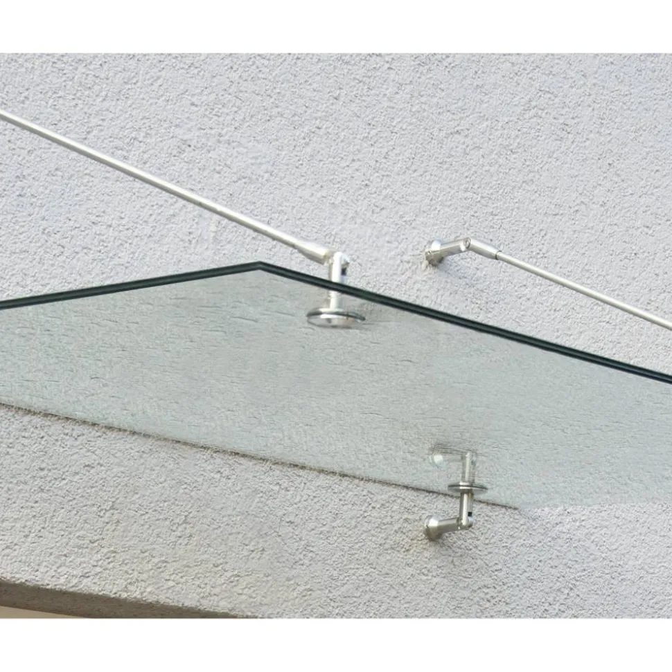 Vordach 'Taurus' silbern 90 x 140 cm Sicherheitsglas klar