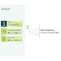 Vordach 'Venus' anthrazit 88 x 135,5 cm Polycarbonat klar