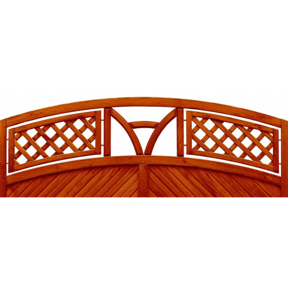 Vorgartenzaun 'Toulon' mit Bogen 180 x 135/150 cm teak