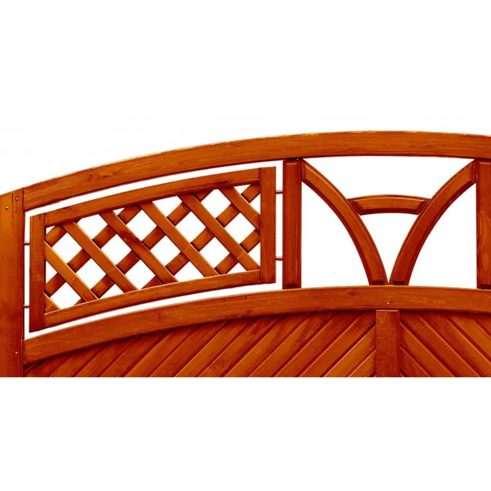 Vorgartenzaun 'Toulon' mit Bogen 180 x 135/150 cm teak