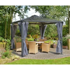 Vorhang-Set dunkelgrau für Pavillon Milano 3 x 4 m
