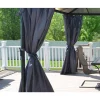 Vorhang-Set dunkelgrau für Pavillon Milano 3 x 4 m/Martinique 3,6 x 5 m