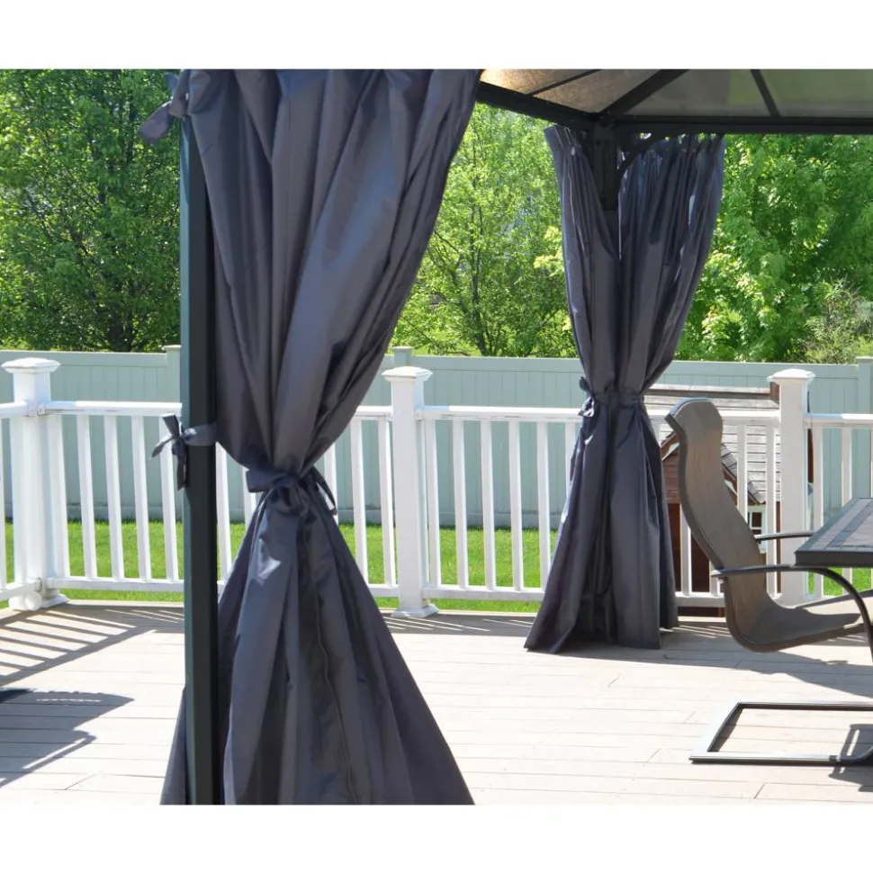 Vorhang-Set dunkelgrau für Pavillon Milano 3 x 4 m/Martinique 3,6 x 5 m