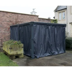 Vorhang-Set dunkelgrau für Pavillon Milano 3 x 4 m/Martinique 3,6 x 5 m