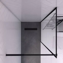 Walk In Duschkabine schwarz 90 x 200 cm