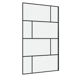 Walk-in-Dusche vollgerahmt schwarz, 120 x 195 cm