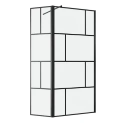 Walk-in-Dusche vollgerahmt schwarz, 90 x 40 x 195 cm