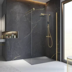 Walk-In-Duschwand 'Alexa Style 2.0' Goldoptik 200 x 100 cm