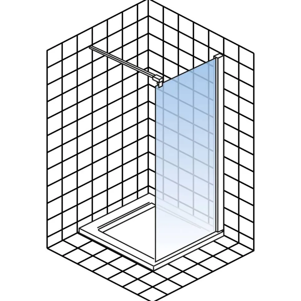 Walk-In-Duschwand 'Alexa Style 2.0' Goldoptik 200 x 100 cm