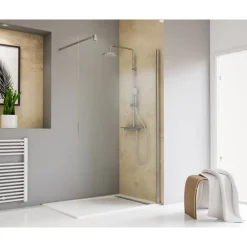 Walk-In-Duschwand 'Toura' chromfarben 90 x 200 cm