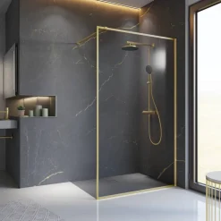 Walk-In-Duschwand 'Trend 2.0' Goldoptik 90 x 200 cm