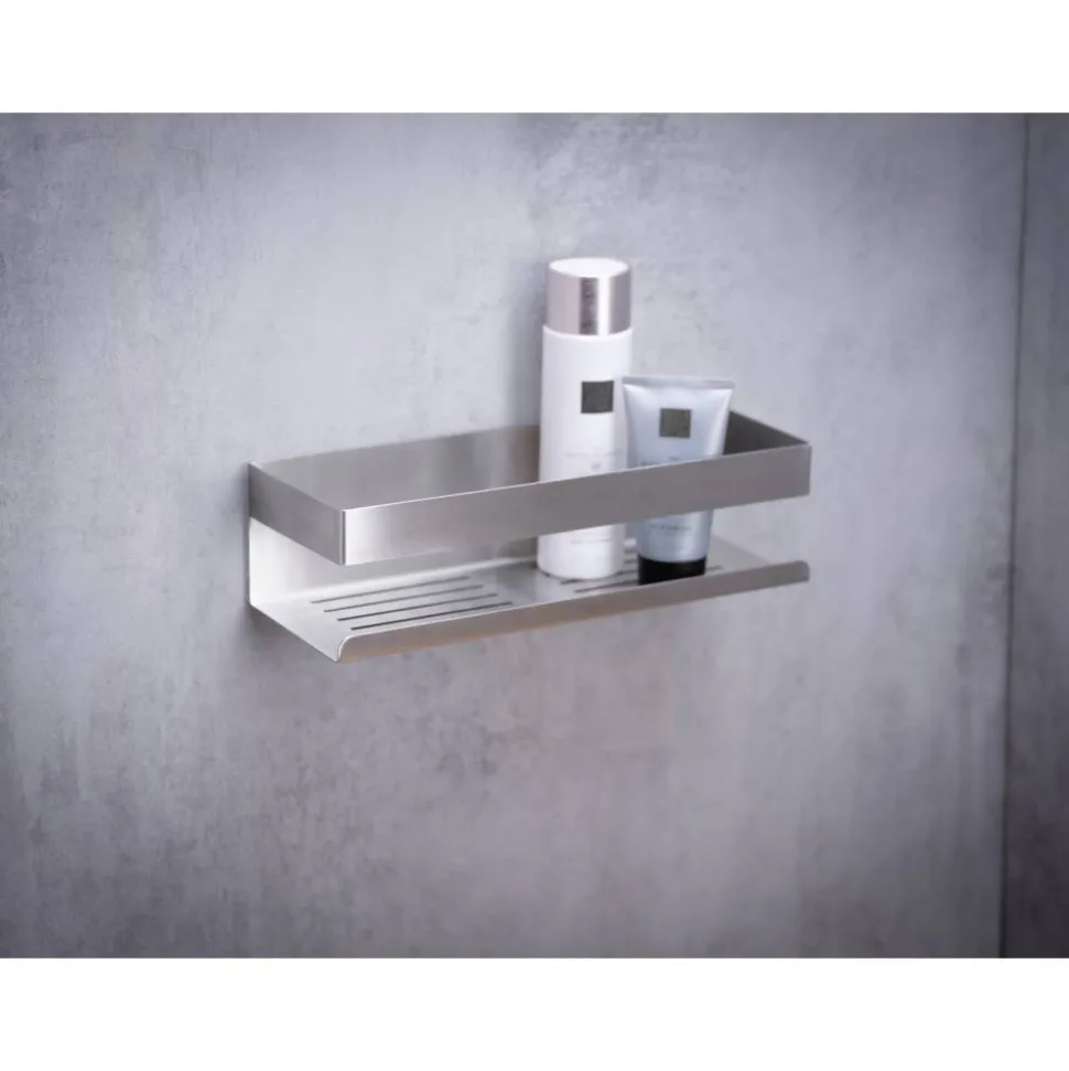 Wandablage 'Turbo-Loc® Genova' Edelstahl matt 30 x 10,5 x 8 cm