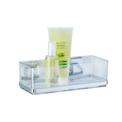 Wandablage 'Vacuum-Loc Quadro' chromfarbend 25,5 x 8,5 x 14 cm