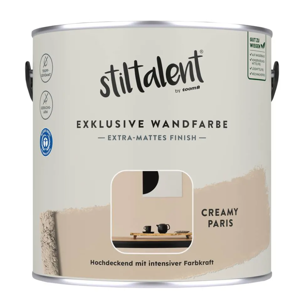 Wandfarbe 'creamy paris' matt 2,5 l