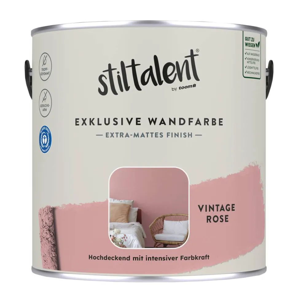 Wandfarbe 'vintage rose' matt 2,5 l