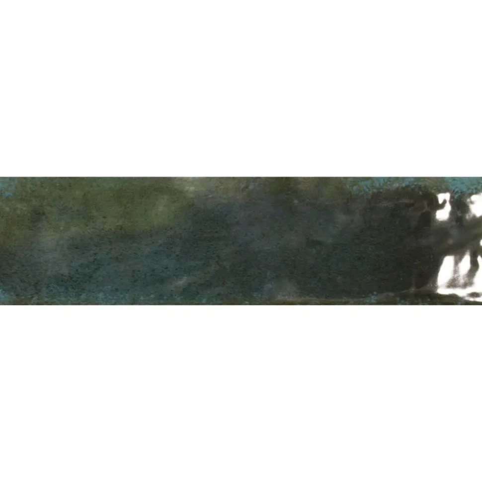 Wandfliese 'Brunei' blau glänzend 6,5 x 25 cm