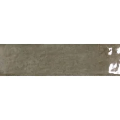 Wandfliese 'Brunei' grau glänzend 6,5 x 25 cm