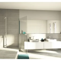 Wandfliese 'Pompeya Leeds' Steingut grau 30 x 90 cm