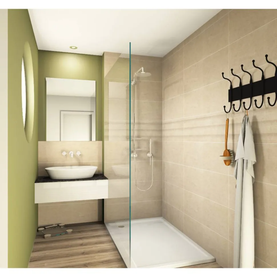 Wandfliese 'Pompeya Leeds' Steingut taupe 30 x 90 cm