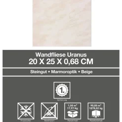 Wandfliese 'Uranus' beige 20 x 25 cm