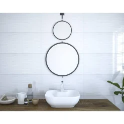 Wandfliese 'Wave' Steingut 30 x 60 cm weiß gewellt