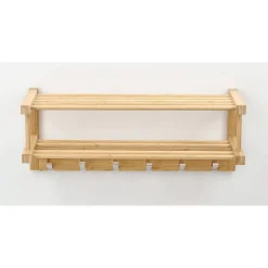 Wandgarderobe Bambus naturfarben 60 x 24 x 24 cm
