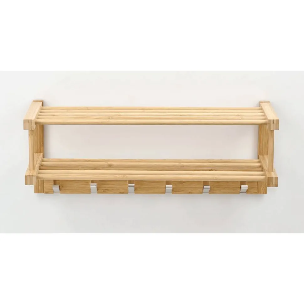 Wandgarderobe Bambus naturfarben 60 x 24 x 24 cm
