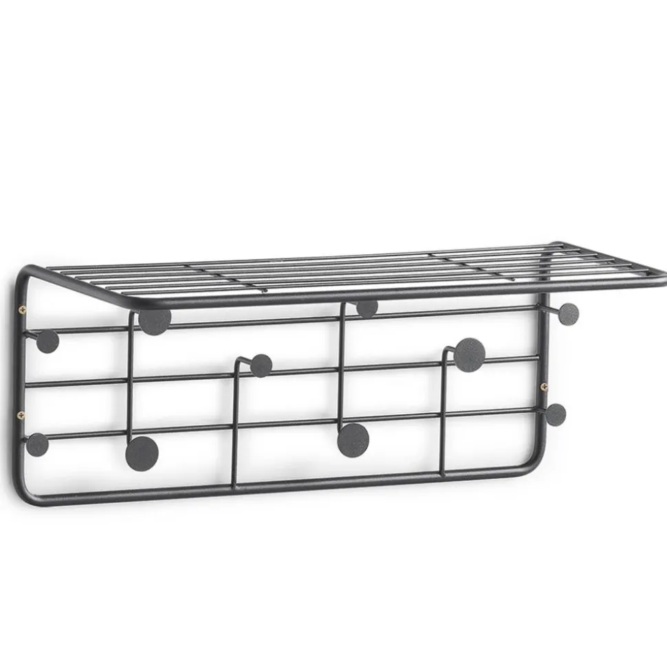 Wandgarderobe Metall schwarz 51 x 21 x 24 cm