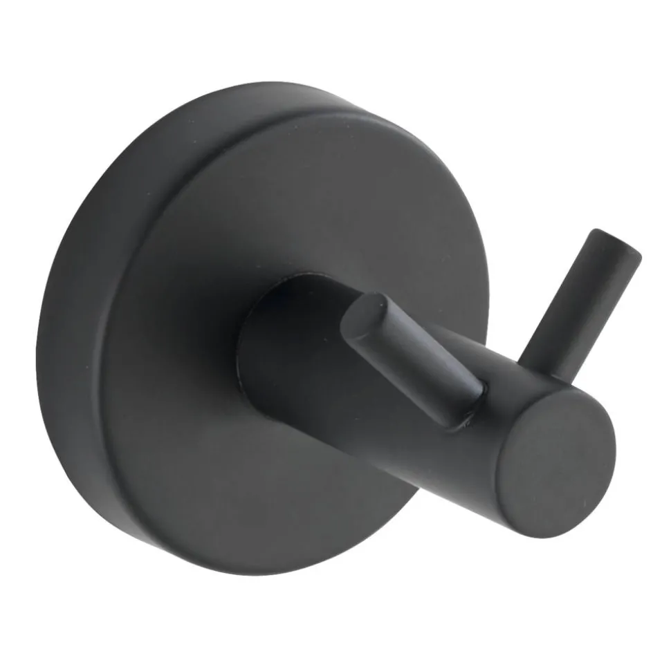 Wandhaken 'Duo Bosio Black' matt, Edelstahl rostfrei